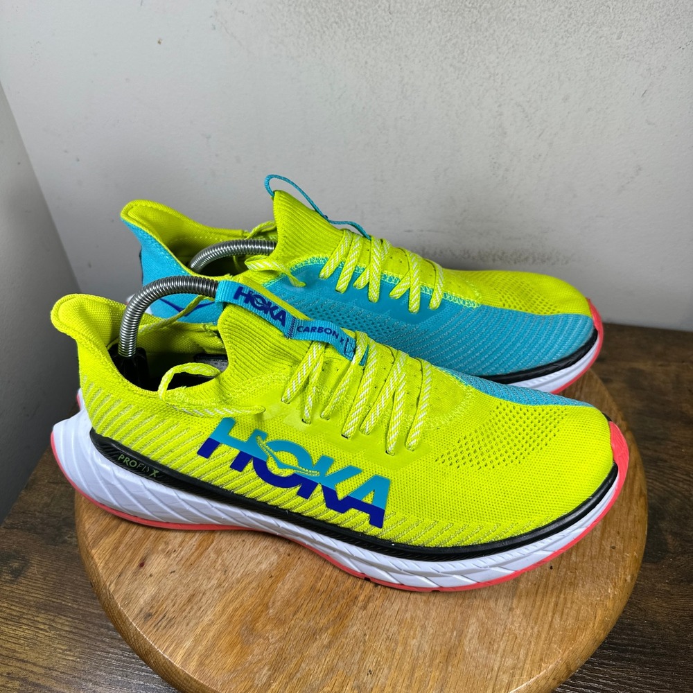 Hoka Carbon X 3 Men 11.5 Running Shoes Evening Primrose Scuba Blue 1123192 EPSB